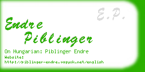 endre piblinger business card